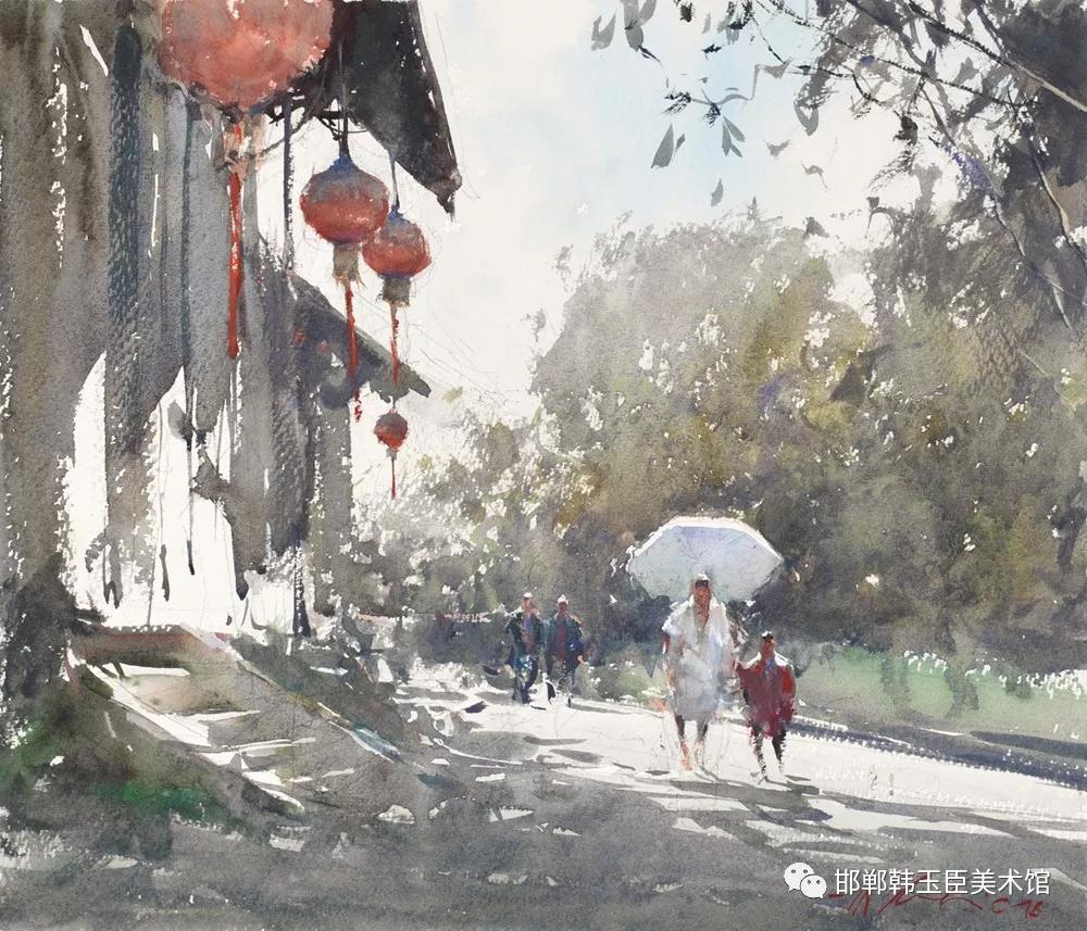 午后漫步，杭州 32×38cm 2018
